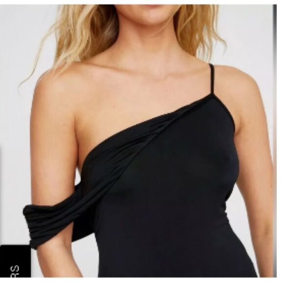 Nasty Gal Women’s Black One-Shoulder Asymmetrical Mini Dress Size 8 Twisted - Picture 2 of 11